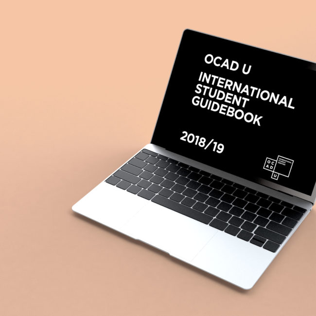 international student guidebook laptop render